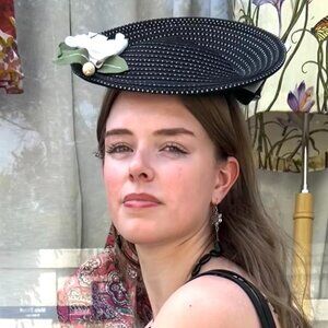 KOKIN New York vintage Fascinator Headband Headpiece , Black and white USA